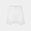 Shorts aus Denim mit Stickdetails