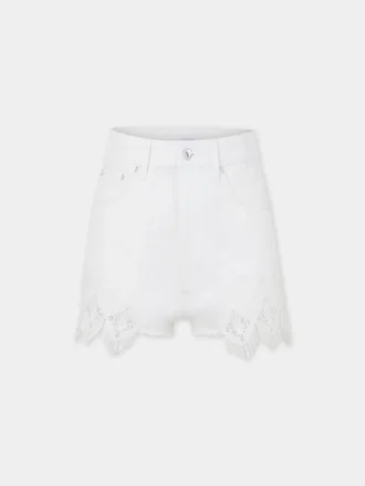 Shorts aus Denim mit Stickdetails