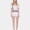 Shorts aus Denim mit Stickdetails