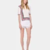 Shorts aus Denim mit Stickdetails