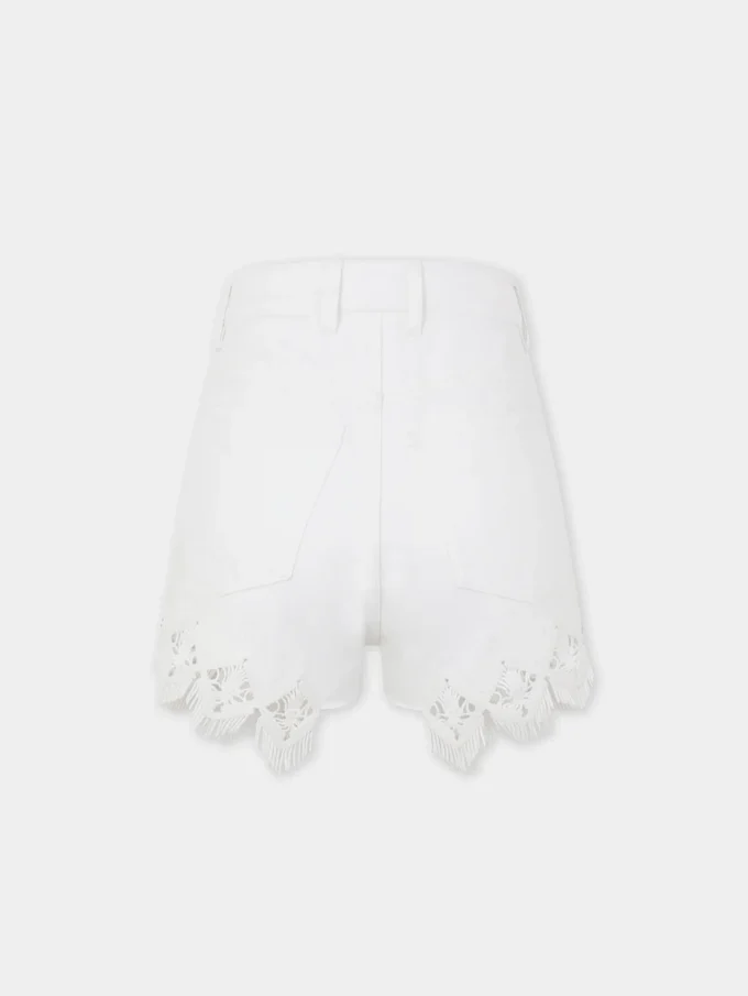 Shorts aus Denim mit Stickdetails