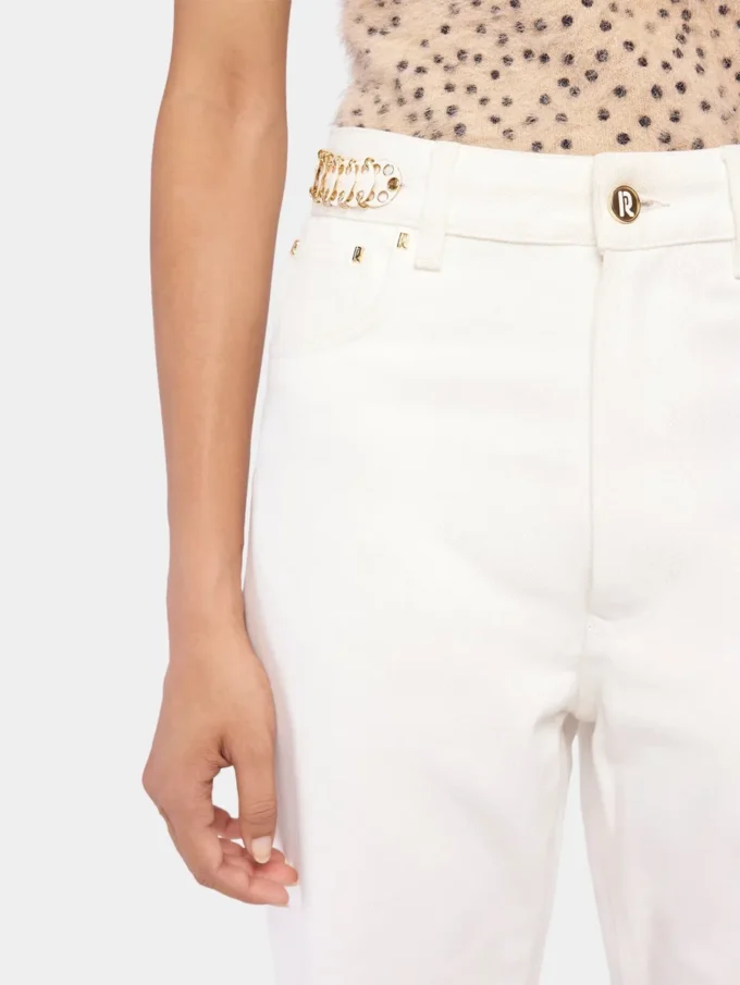 Signature-Jeans in Off-White mit 1969-Scheiben