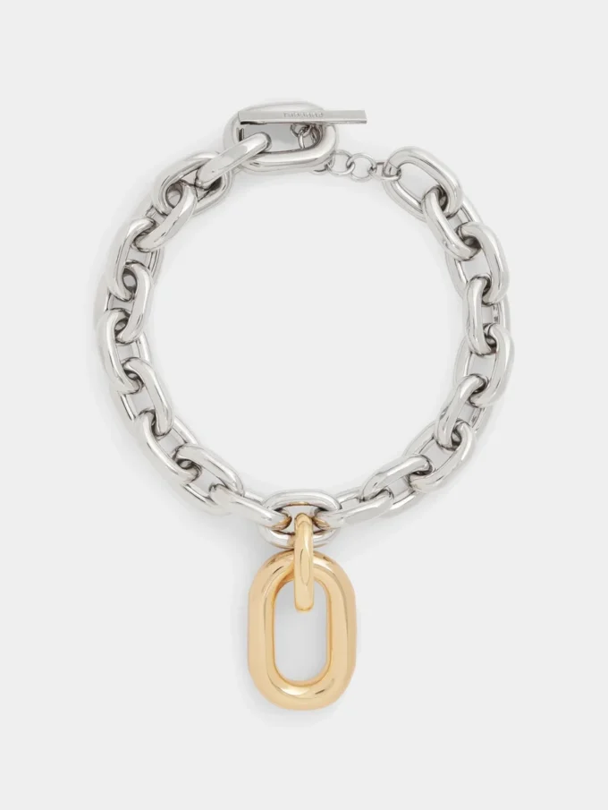 Silber/Gold XL-Gliederkette
