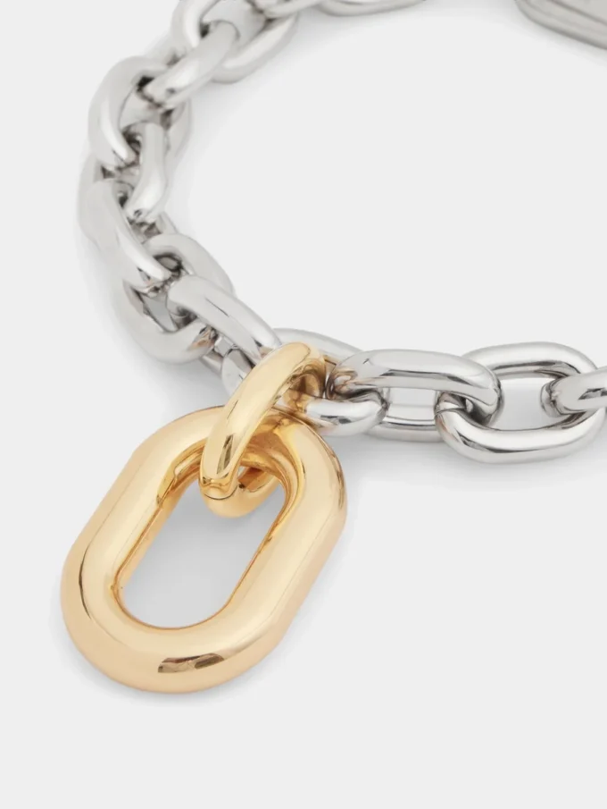 Silber/Gold XL-Gliederkette