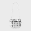 Silberfarbene Nano-Tasche mit glitzernden Scheiben