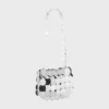 Silberfarbene Nano-Tasche mit glitzernden Scheiben
