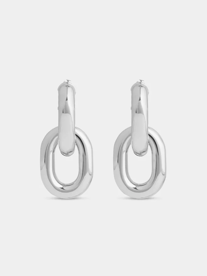 Silberne doppelte XL-Link-Ohrringe Silberne doppelte XL-Link-Ohrringe