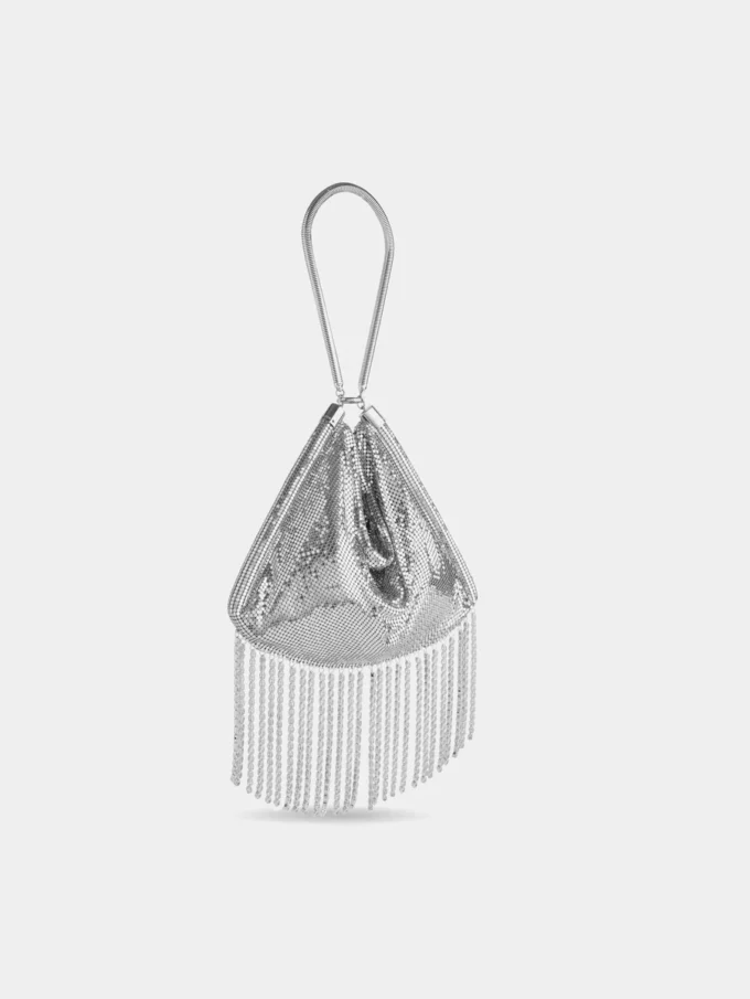Silberne Kettenhemd-Tasche