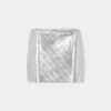 Silberner Minirock aus Mesh