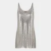 Silbernes Tanktop aus Mesh