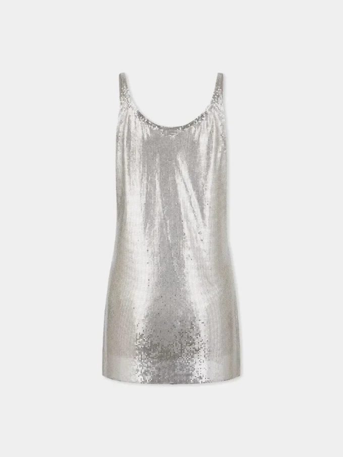 Silbernes Tanktop aus Mesh