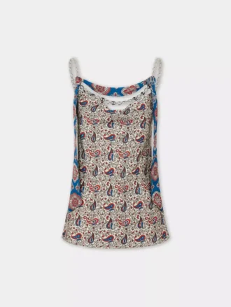 Tanktop aus bedrucktem Satin