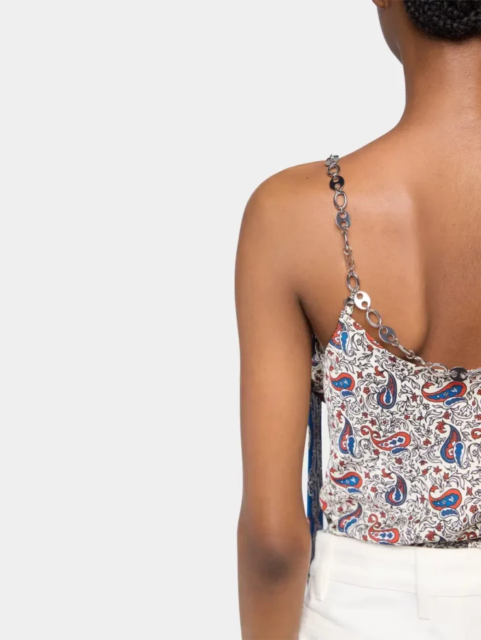 Tanktop aus bedrucktem Satin