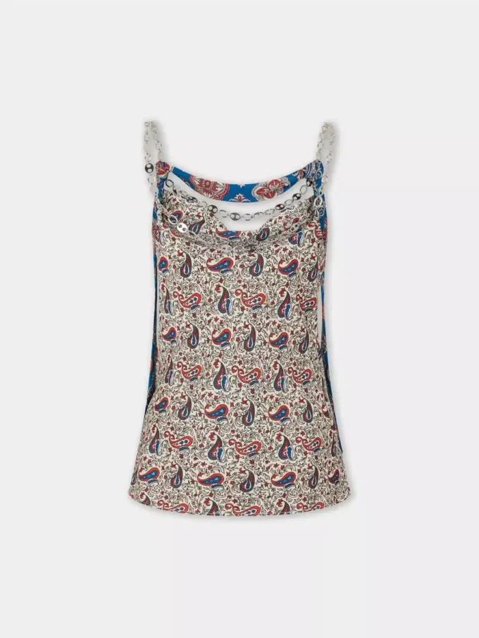 Tanktop aus bedrucktem Satin