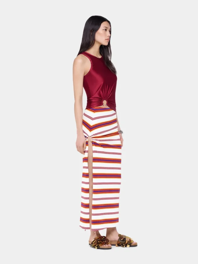 Drapierter langer Rock aus Jersey