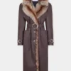 Trenchcoat mit Kunstfellbesatz