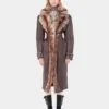 Trenchcoat mit Kunstfellbesatz