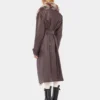 Trenchcoat mit Kunstfellbesatz