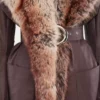 Trenchcoat mit Kunstfellbesatz
