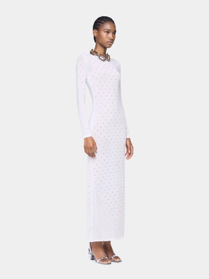 Weißes langes Kleid aus Jersey