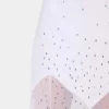 Weißes, ärmelloses, langes Kleid aus Musselin und Satin