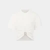 Weißes T-Shirt mit Piercing