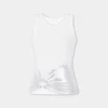 Weißes Tanktop aus geripptem Jersey