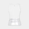 Weißes Tanktop aus geripptem Jersey